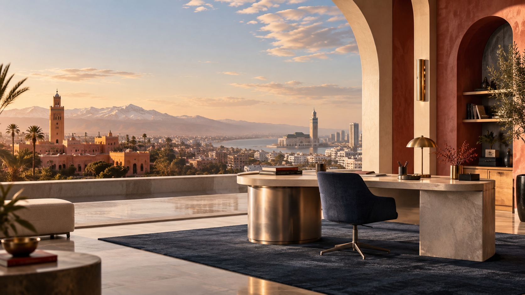 Espace de travail contemporain inspiré de Marrakech et Casablanca